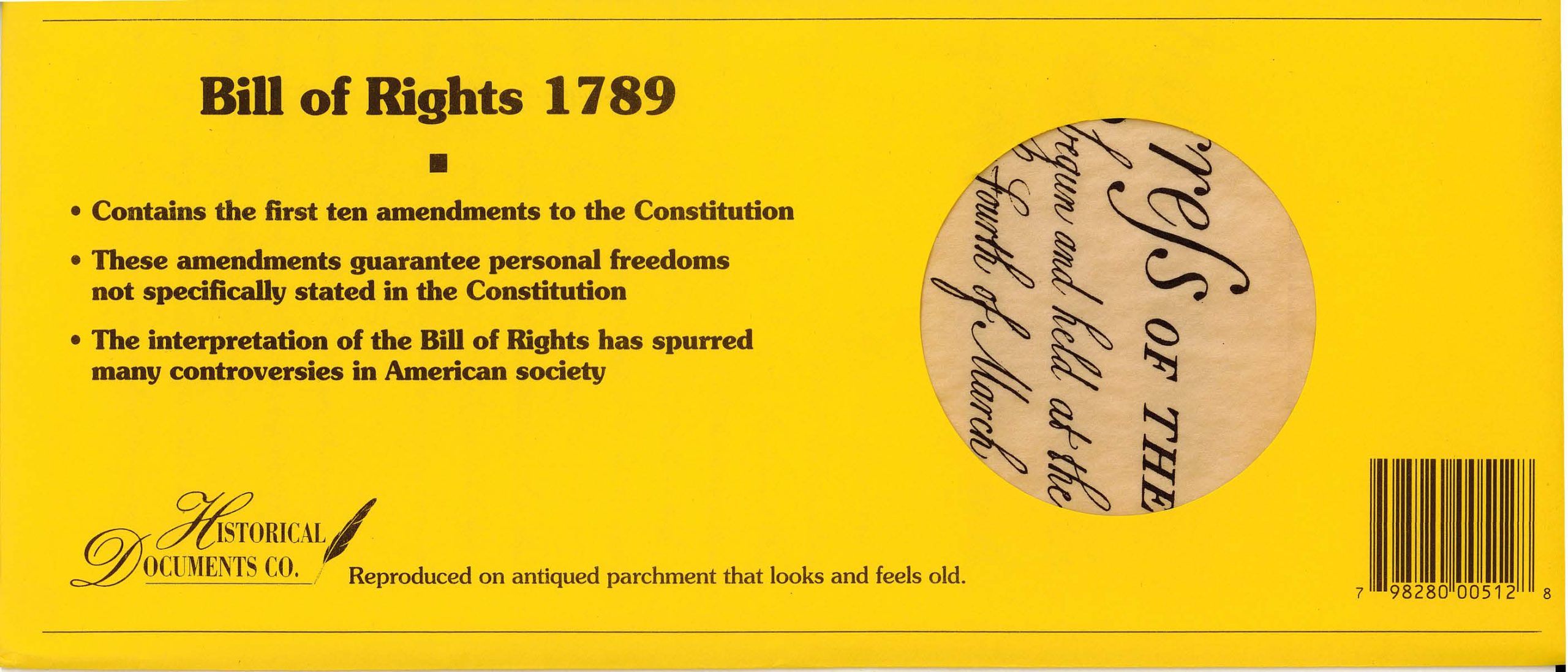 Documents- Bill of Rights 1789